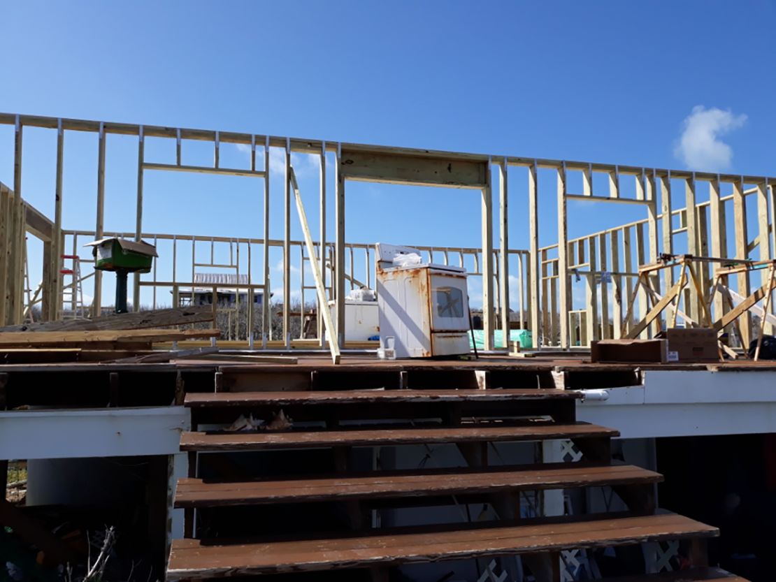 They started rebuilding their property soon after the hurricane, with Mark taking on much of the work himself.