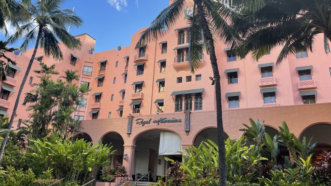 Back entrance to The Royal Hawaiian, a Luxury Collection Resort, Waikiki