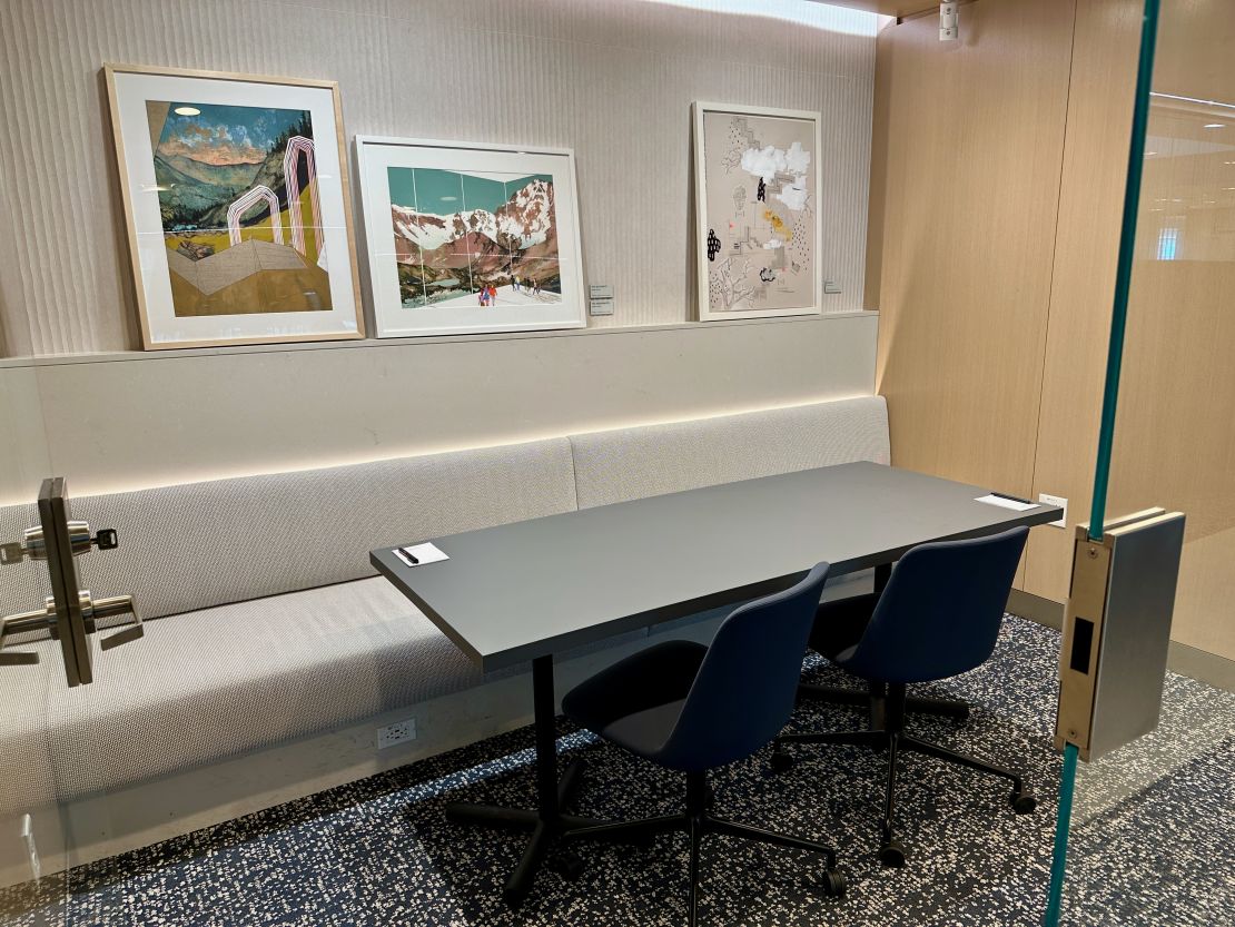 A photo of a conference room at the Capital One Lounge in Denver