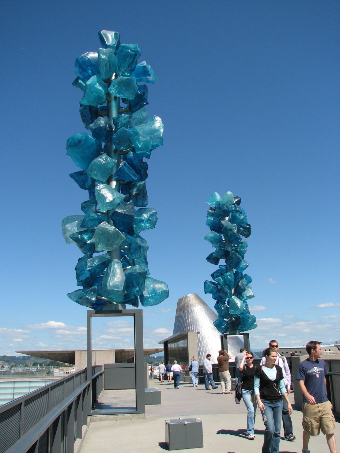 The Bridge of Glass links the Museum of Glass to downtown Tacoma.