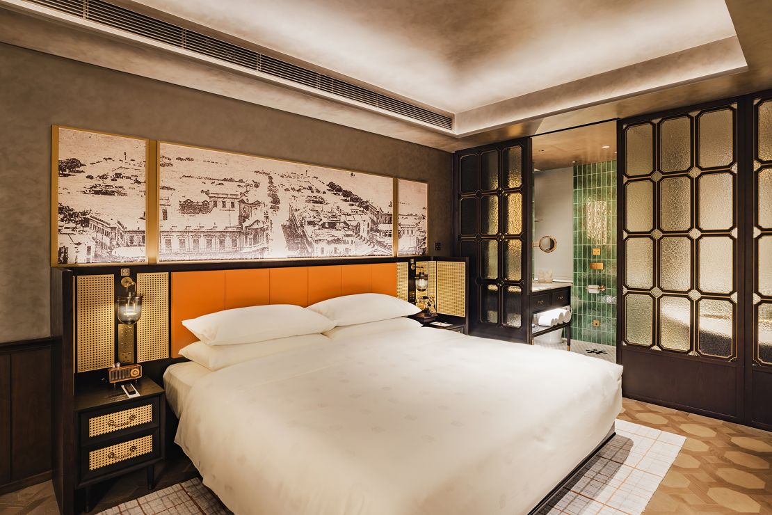 The interiors of the hotel rooms were inspired by different eras.