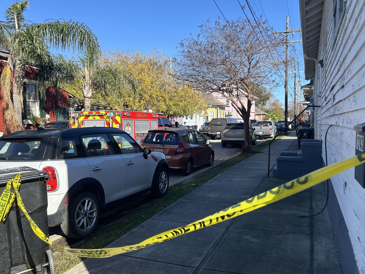 A heavy law enforcement presence in the Marigny neighborhood of New Orleans on January 1.