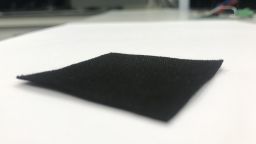 A sheet of activated charcoal used in experiments to capture carbon dioxide from the atmosphere.