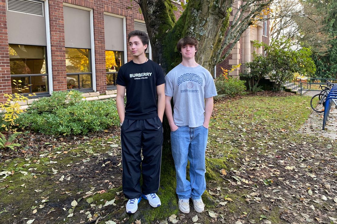 Hamza Akalin, left, and Ephraim Goodness have participated in a healthy masculinity club at their high school.