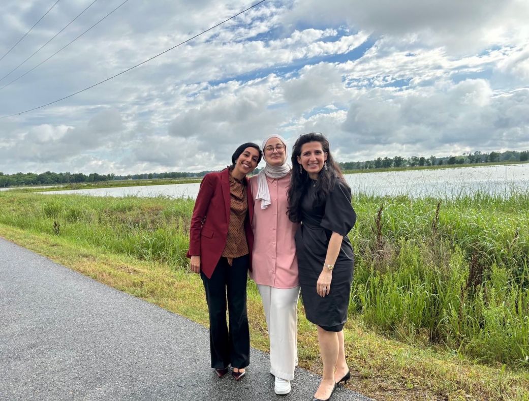 Photos show Tufts University student Rümeysa Öztürk outside a detention center in Basile, Louisiana, on Friday, where she had been detained for more than six weeks.