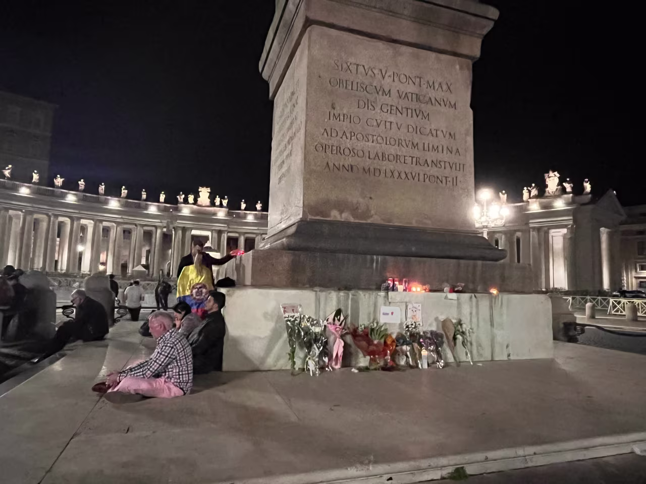 People gather in St. Peter's square to pay homage to Pope Francis.