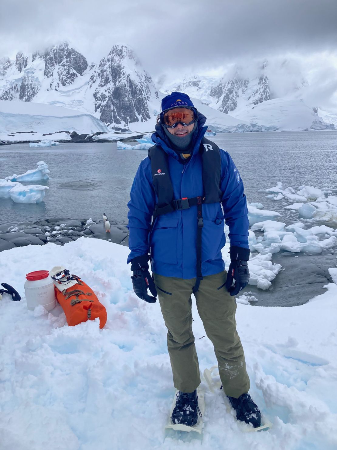 Author Will McGough poses in the snow in Antarctica.