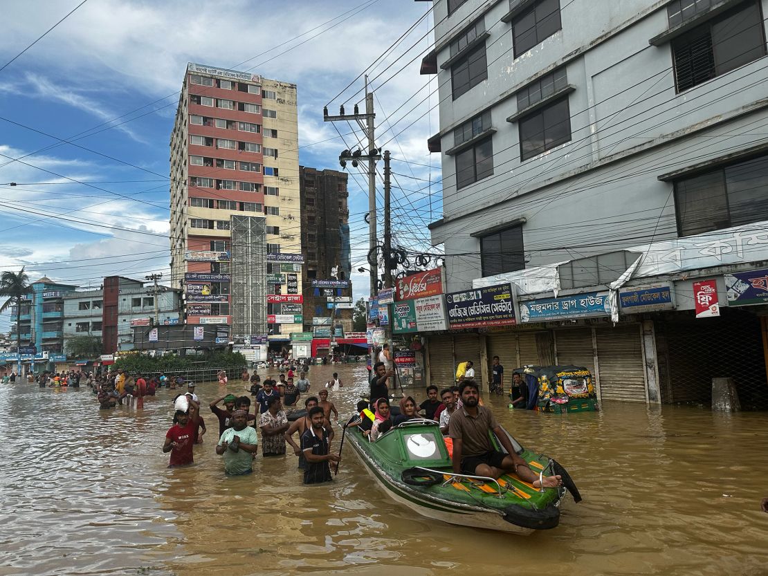 Severe flooding in Feni, southeastern Bangladesh, on August 23, 2024.