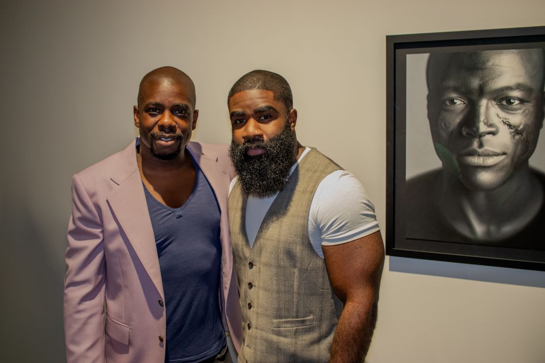Hope93<strong> </strong>founder Aki Abiola, left, with Okafor.