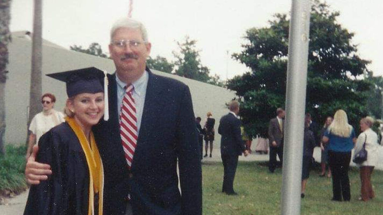 The writer, Sarah Levinson Moriarty, with her father, Robert Levinson, in 2001. Robert was taken captive by Iran in 2007 and never returned. The new national hostage day on March 9 will raise awareness of wrongly detained Americans.