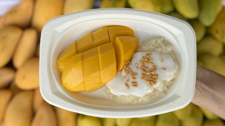 Mango sticky rice is one of Thailand's most famous desserts. K. Panich has been serving the dish at its Bangkok shophouse since 1932.