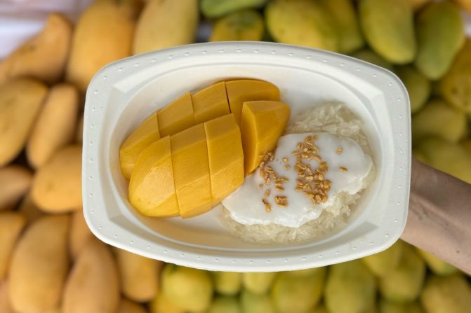 Mango sticky rice is one of Thailand's most famous desserts. K Panich has been serving the dish at its Bangkok shophouse since 1932.