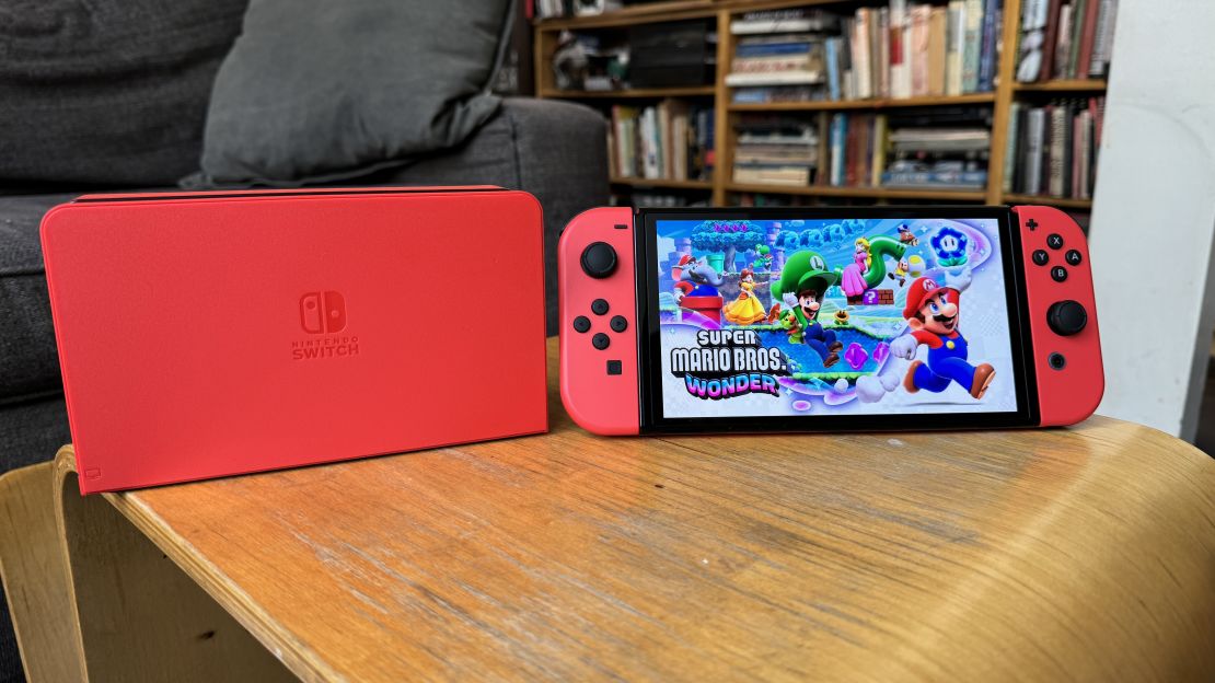 Nintendo Switch OLED Mario Red Edition Console + Super Mario Bros Wonder NEW