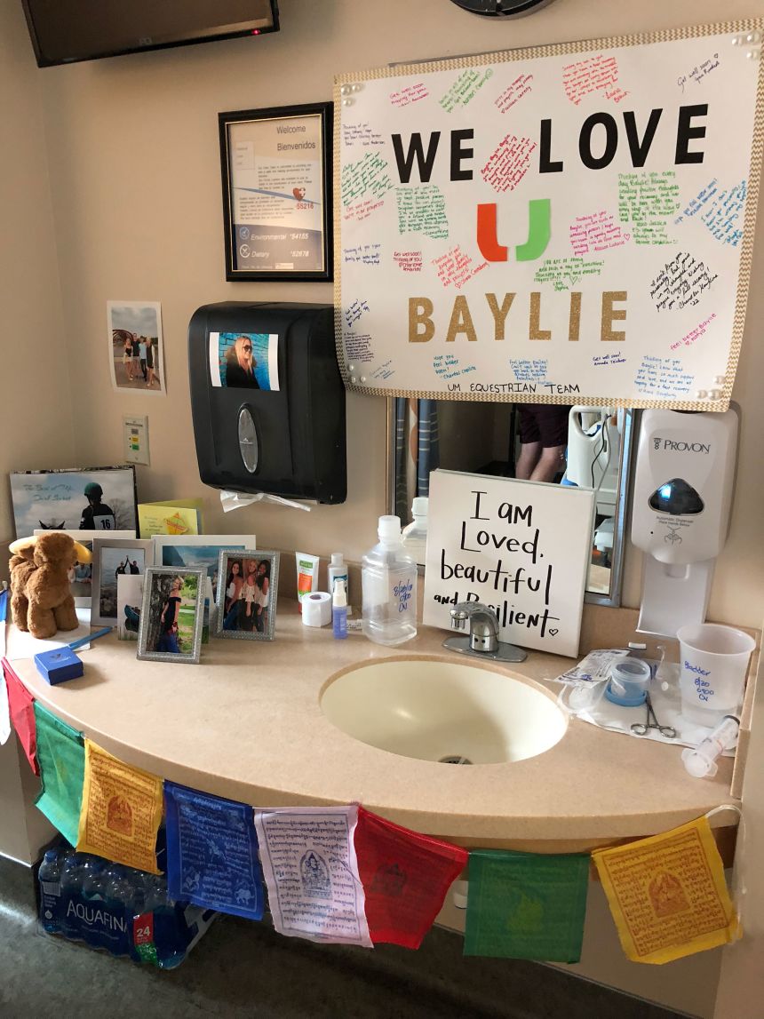 Baylie Grogan's friends decorated her hospital room. She died six weeks after the accident.