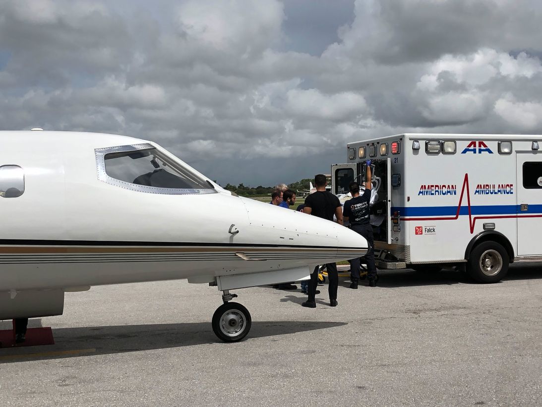 Baylie Grogan was transported in September 2018 from a hospital in Miami to one in Boston.