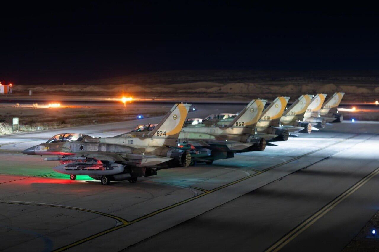 تصویری از جت‌های جنگنده F-16 که گفته می‌شود در عملیات علیه ایران مورد استفاده قرار گرفته‌اند.