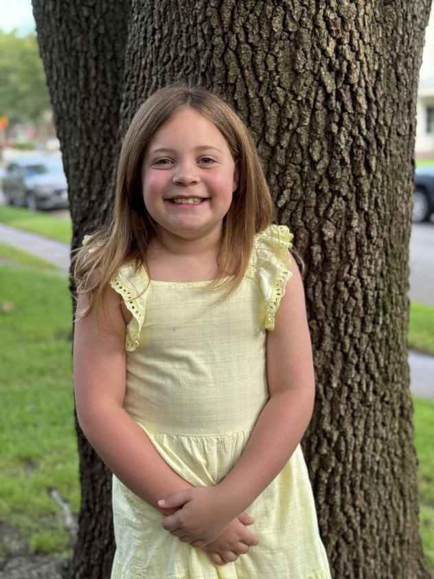 Hadley Hanna, 8, is pictured.