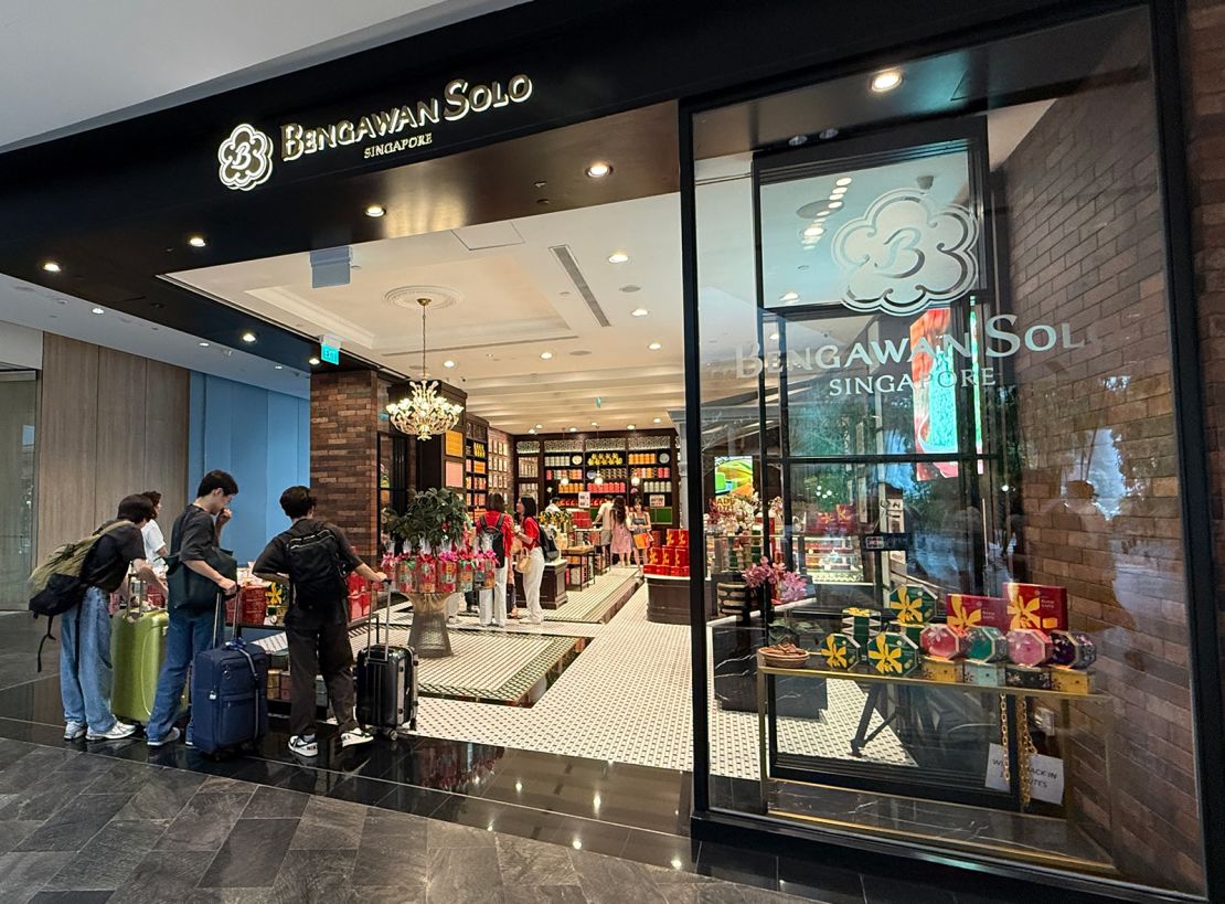 Travelers visit a Bengawan Solo store at Changi Airport.