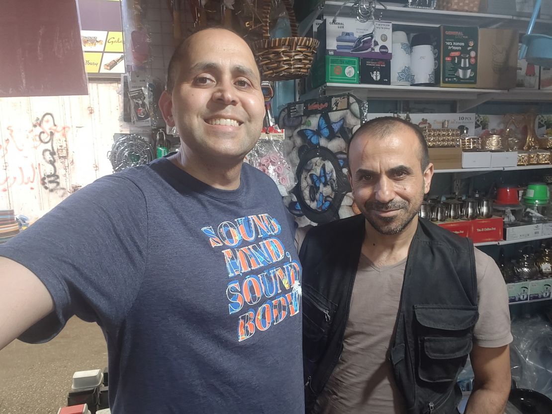 Hani Almadhoun with his brother Majed, who was killed in Gaza last week.