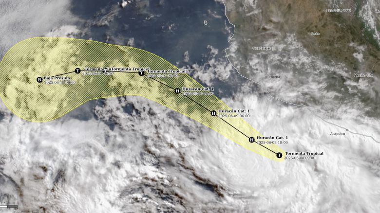 Trayectoria prevista de la tormenta tropical Barbara.