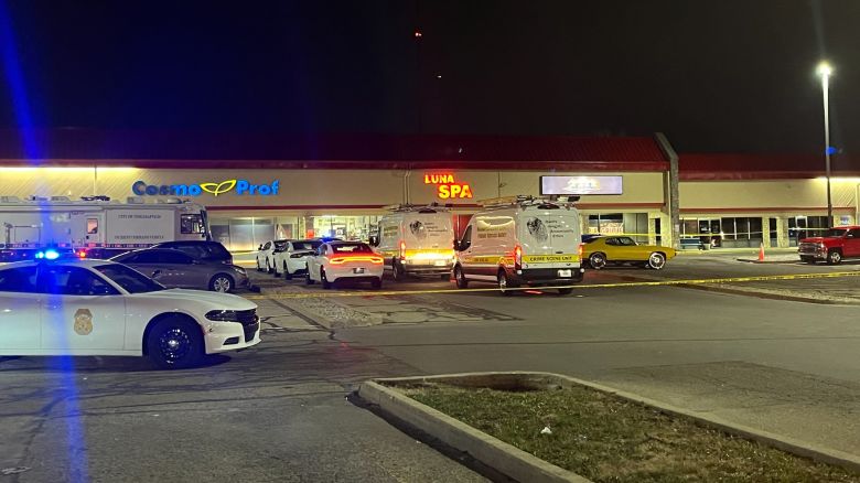 Indiana law enforcement officials say one person is dead, and five others, including an off-duty Indianapolis Metro Police officer, were injured after a shooting happened in a parking lot of a bar early Sunday, March 24.