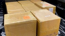 Eight boxes were retrieved from a warehouse in Los Angeles by US law enforcement informant as part of their investigation into the trafficking of fentanyl components into the US.
