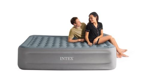 Intex 18-Inch Raised Air Mattress Bed with Built-in Pump, Queen