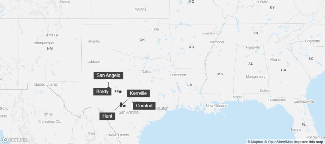 El lugar de las inundaciones fatales en Texas