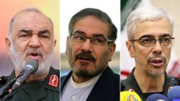 Hossein Salami, Ali Shamkhani y Mohammad Bagheri