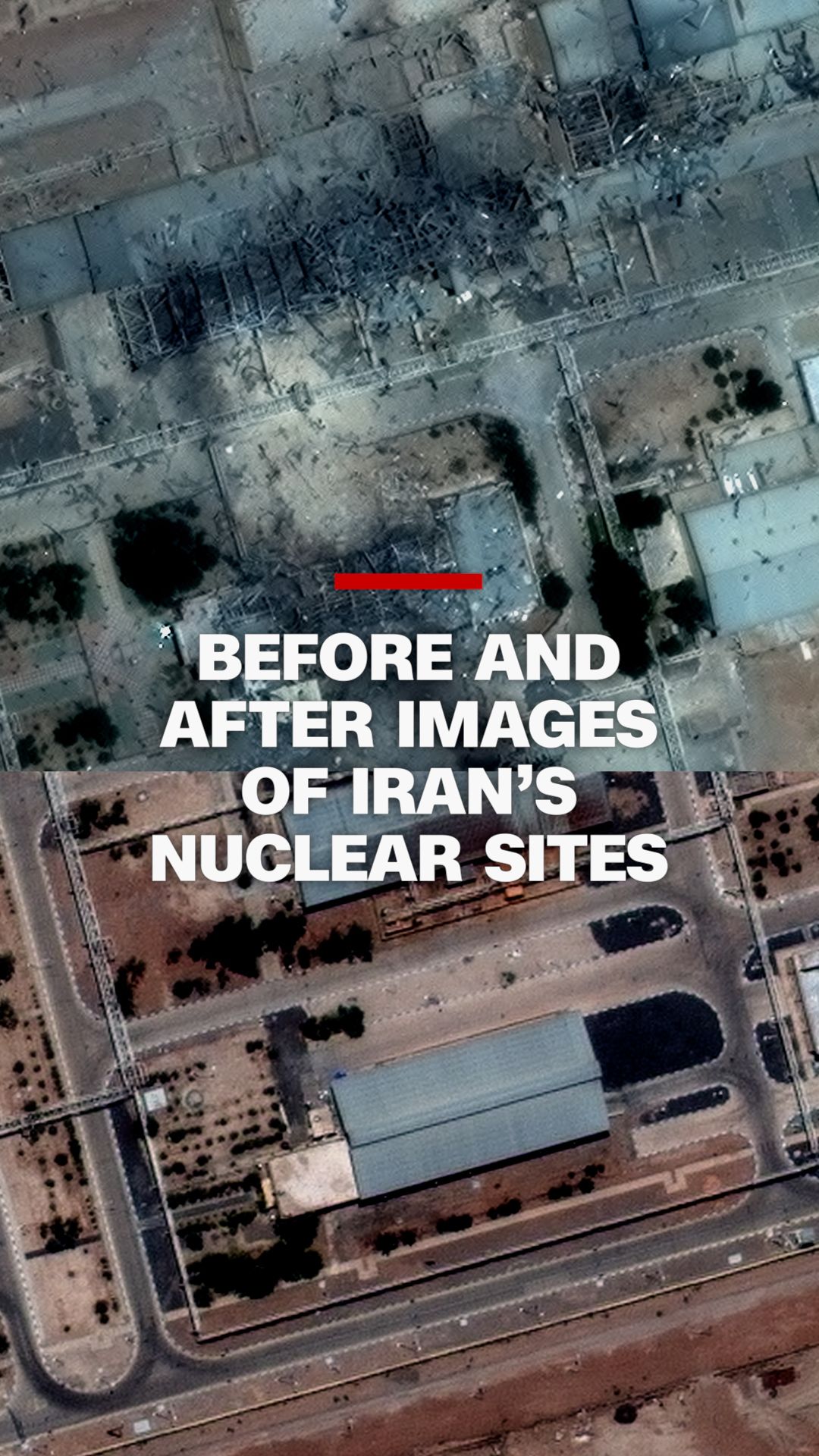 Iran’s largest nuclear complex was dealt a series of severe blows in US strikes on Sunday, a CNN analysis of satellite imagery found. See the before and after images, provided by Maxar Technologies, showing the damage visible at three of Iran's nuclear facilities. Initial damage assessments to the three sites are ongoing, according to the UN’s International Atomic Energy Agency.