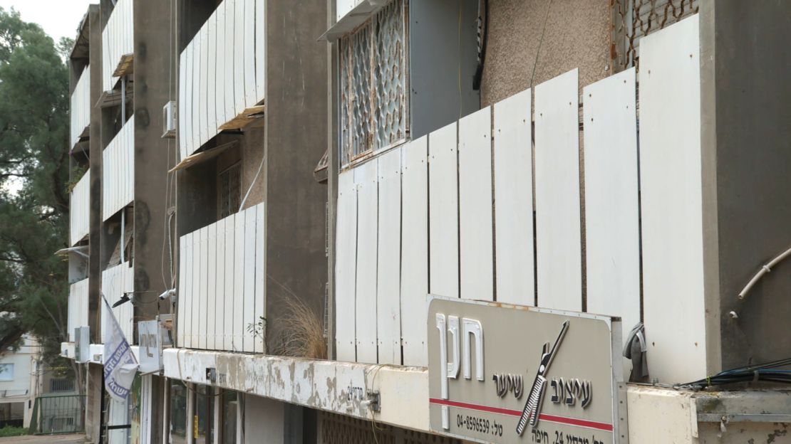 An exterior view of the building where Azis Nisanov, alleged ringleader of the Haifa cell, was living at the time of his arrest.