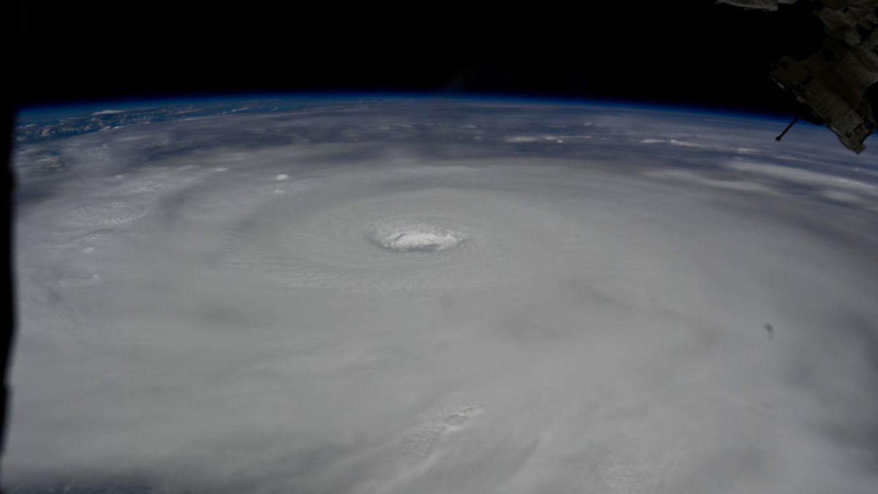Typhoon Ragasa as seen from the International Space Station in a photo posted on X post from astronaut Kimiya Yui.
