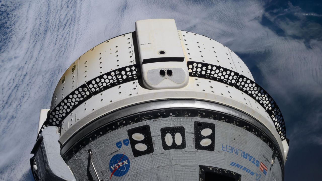 iss071e193498 (June 15, 2024) -- Boeing's Starliner spacecraft is pictured docked to the International Space Station's forward-facing port of the Harmony module as the orbiting lab soared 264 miles above the Atlantic Ocean. 