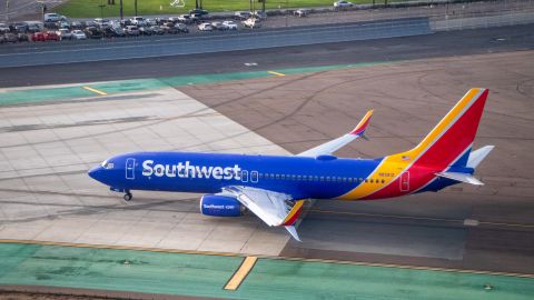 A photo of a Southwest Boeing 737 on the tarmac in San Diego