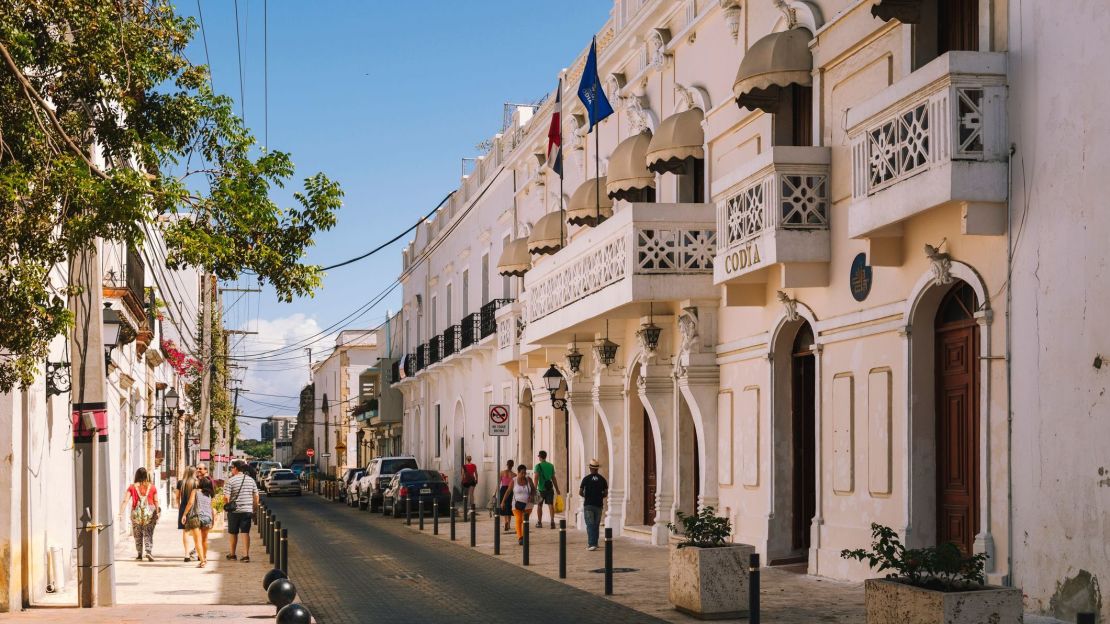 A photo of a street in Santo Domingo's historic colonial district.