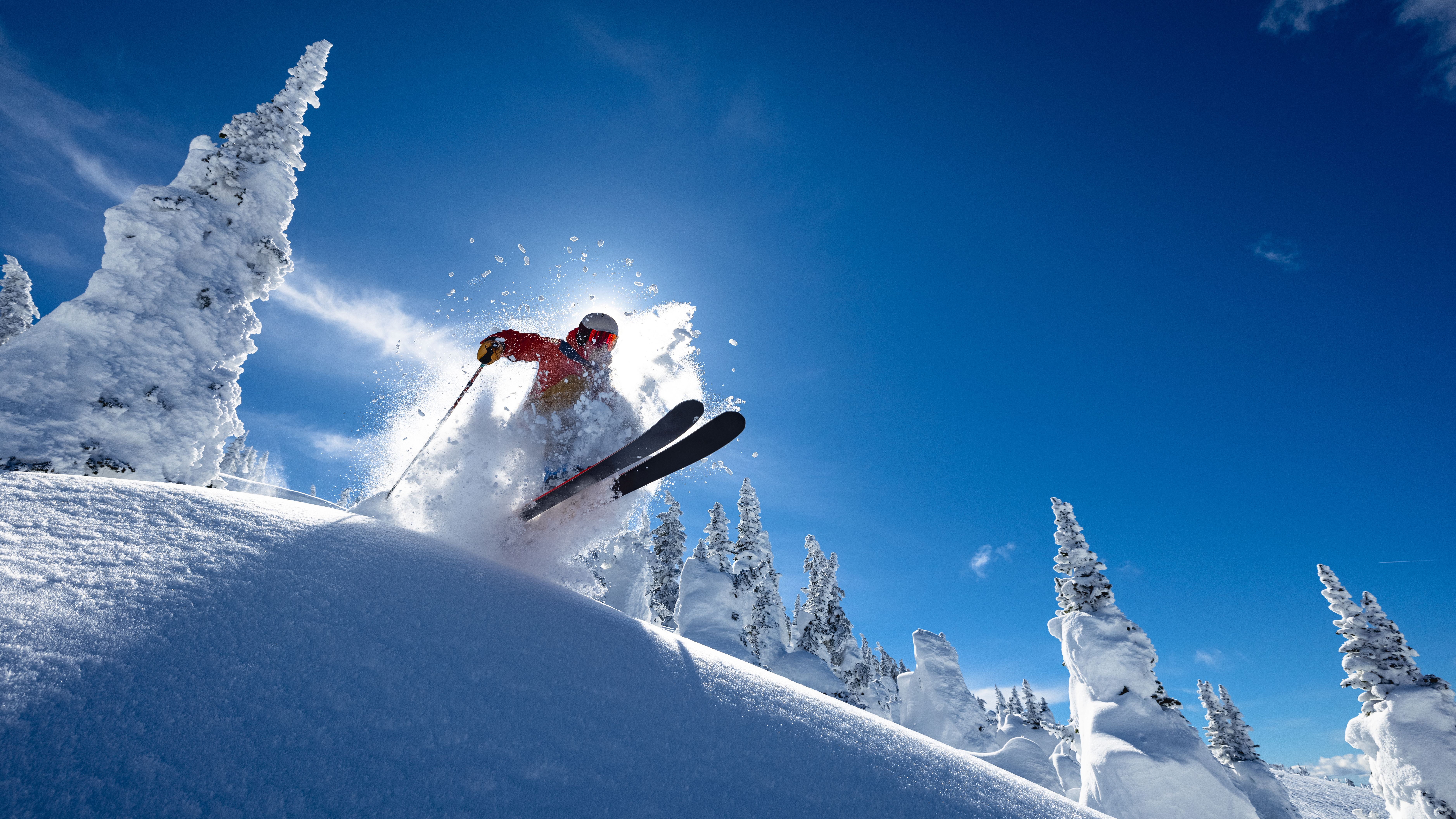 A photo of a person skiing down a mountain 