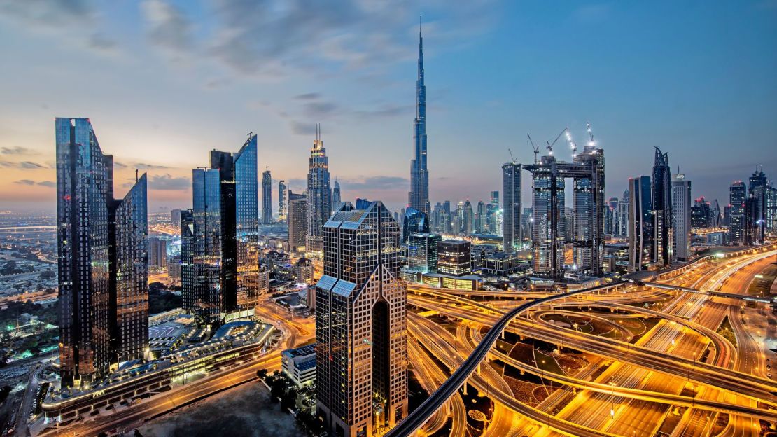 A photo of the Dubai skyline.