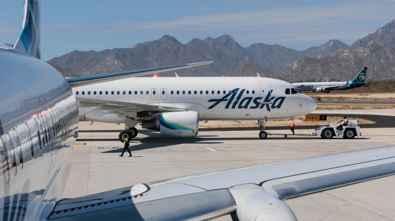 A photo of three Alaska Airlines planes in Cabo San Lucas, Mexico