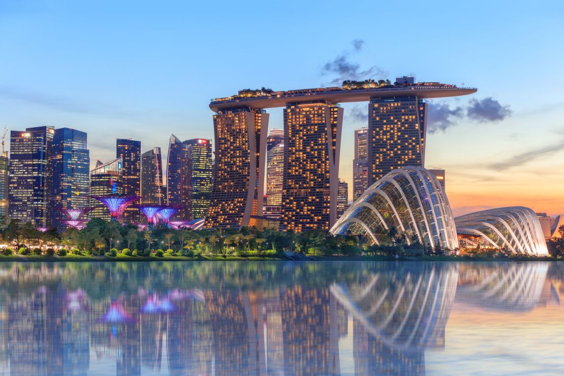 A photo of the Marina Bay Sands hotel in Singapore