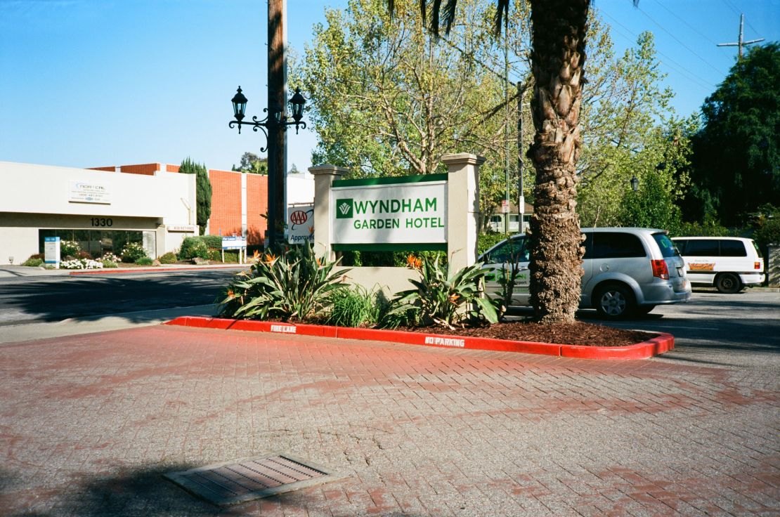 A photo of a Wyndham Garden Hotel sign near San Jose International Airport (SJC)