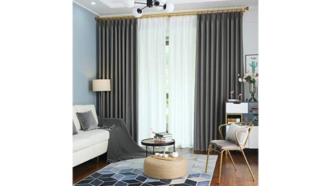 IYUEGO Pinch Pleat Solid Thermal Insulated Blackout Curtain