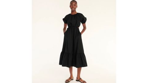 Cotton poplin skirt with hip cut