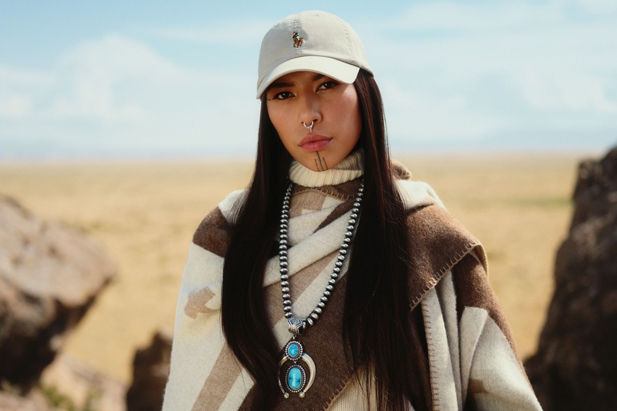 Ralph Lauren debuts its "Artists in Residence" program with a capsule collection designed by the Native American textile artist Naiomi Glasses.