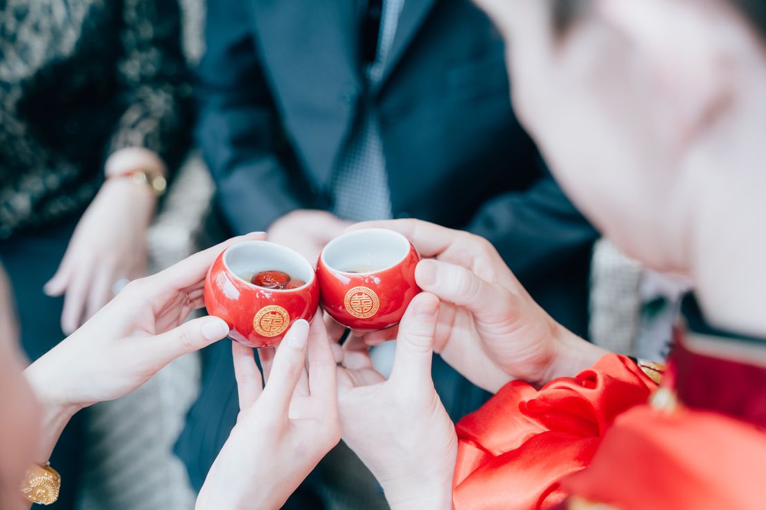 Lau and her husband's tea ceremony.
