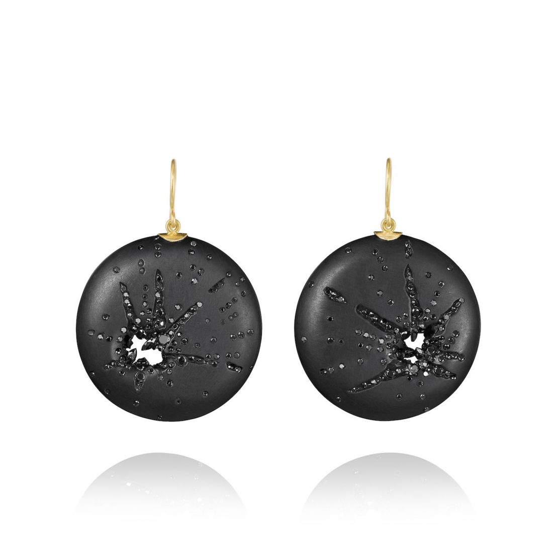 Jet earrings designed by Jacqueline Cullen.