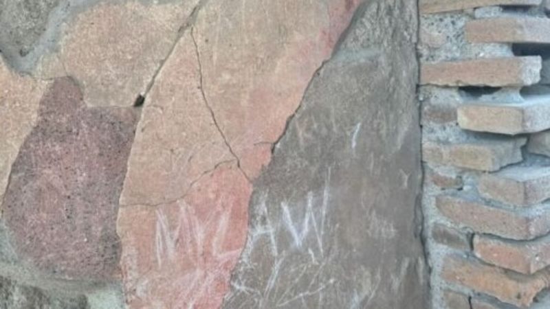 Tourist caught carving initials into 2,000-year-old house in Pompeii