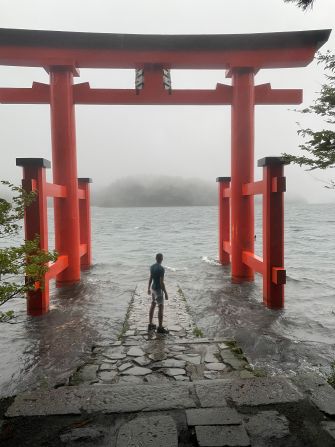 <strong>Different views:</strong> Mofid visited Japan in September 2023. The traveler is pictured during a trip to Lake Ashi in the Hakone National Park.