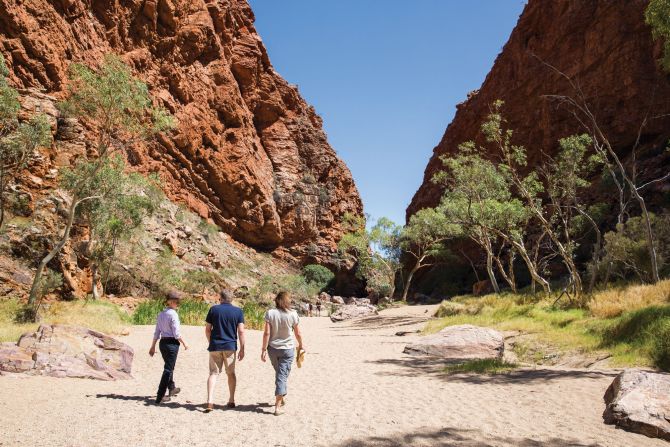 <strong>Stretch your legs</strong>: The Ghan makes several extended stops throughout the journey, offering guided excursions along the way, including a walking tour of Simpsons Gap in the Tjoritja/West MacDonnell National Park just outside Alice Springs.