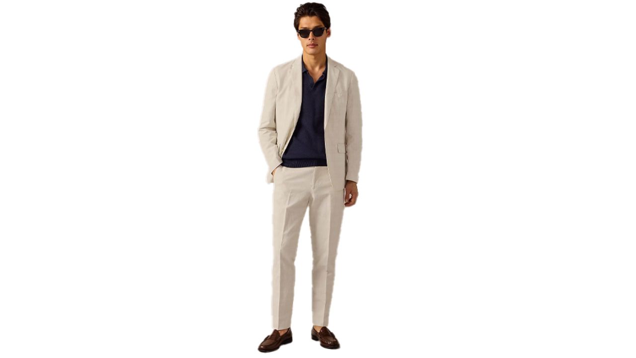 Ludlow Slim-Fit Unstructured Suit Jacket in Irish Cotton-Linen Blend