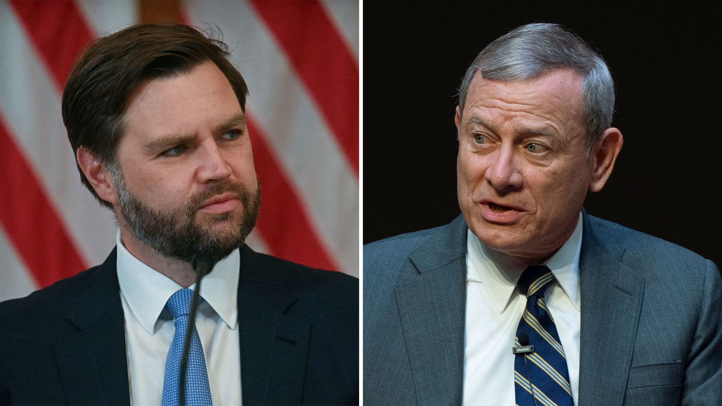 Vice President JD Vance and Supreme Court Chief Justice John Roberts.